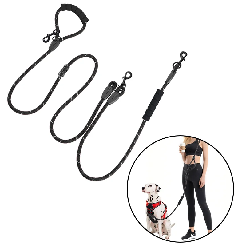 Pet Sling Rope Dog Leash 7.8ft Long with Padded Handle, Heavy Duty, for Control Safety Training 1005009567590455