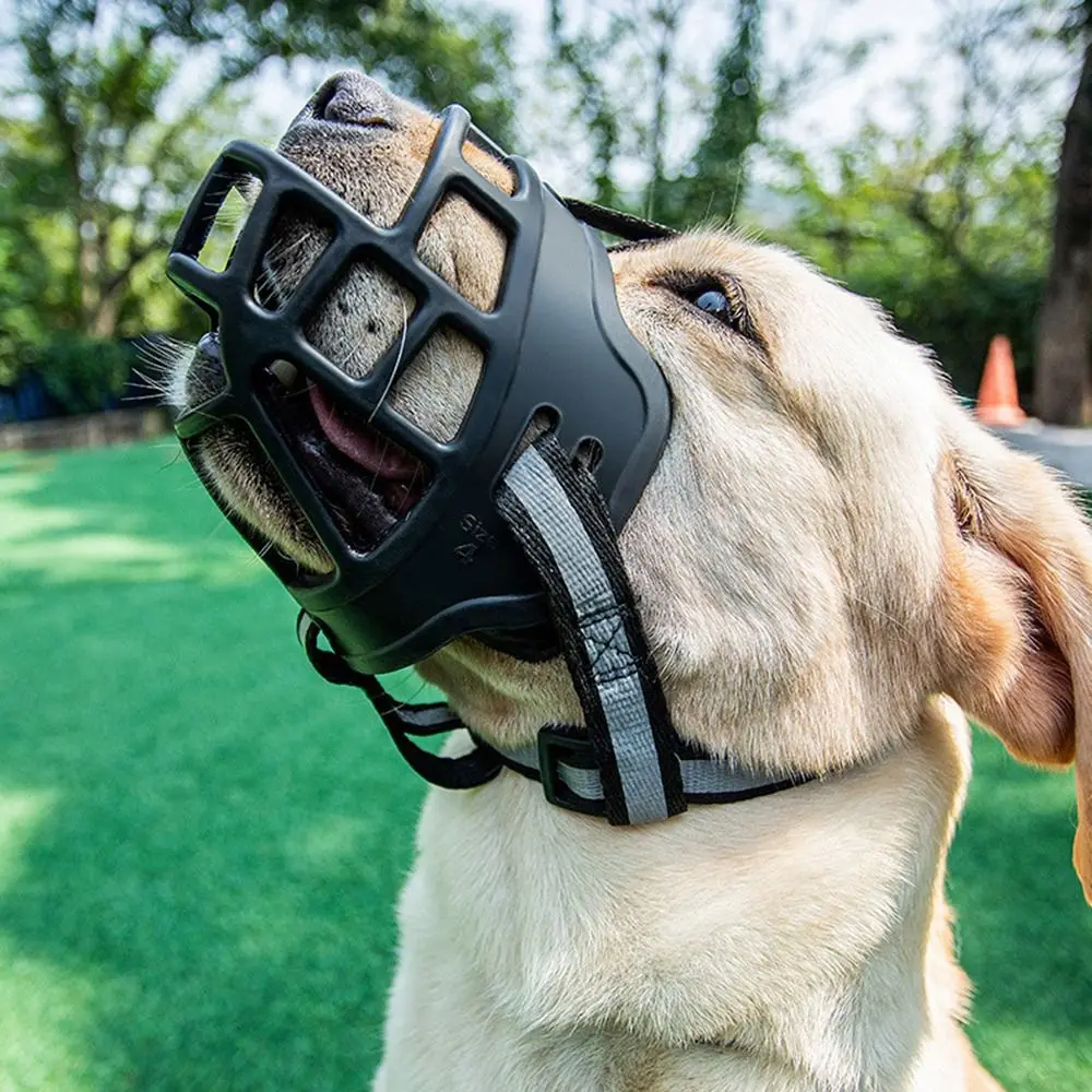 Adjustable Dog Muzzle Anti-Biting Dog Mouth Cover With Reflective Strip Can Drink Water Breathable 1005009569076905