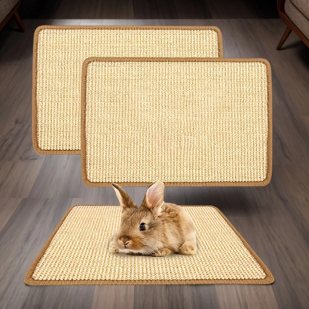 Rabbit Chew & Scratch Mat, Natural Fiber Anti-Slip Pad, Cage Bedding & Teeth Care 1005009570541971