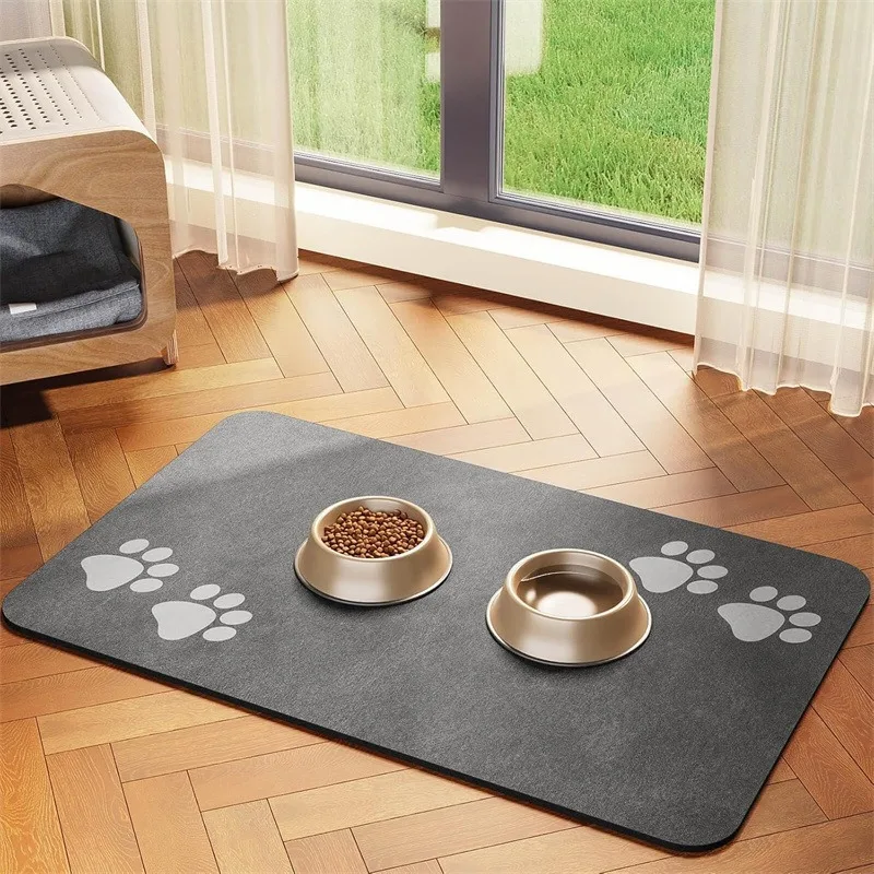 Heavy Duty Pet Feeding Mat 40x60/50x80cm Large Absorbent Non Slip Backing for Messy Eaters Easy 1005009576624028