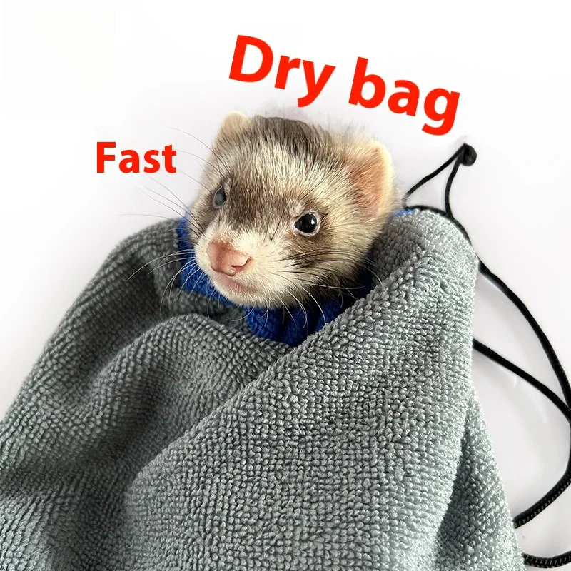 Quick Dry Ferret Bath Towel Bag Absorbent Fast Drying for Malshi Little Dragon Marten Rabbit 1005009577771186
