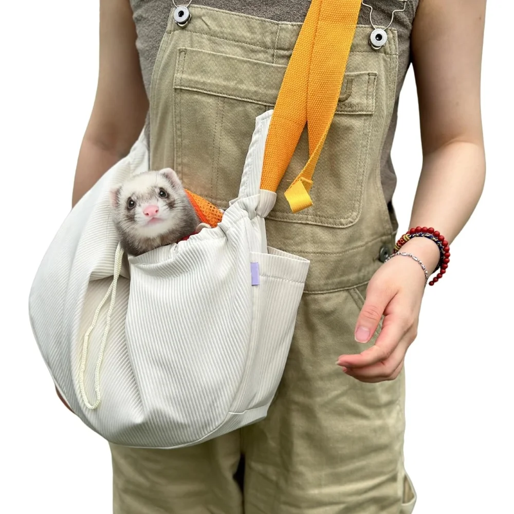 Ferret Sling Carrier Pet Carrying Bag with Adjustable Strap Pet Backpack for Ferret Rabbit Puppy 1005009578482618