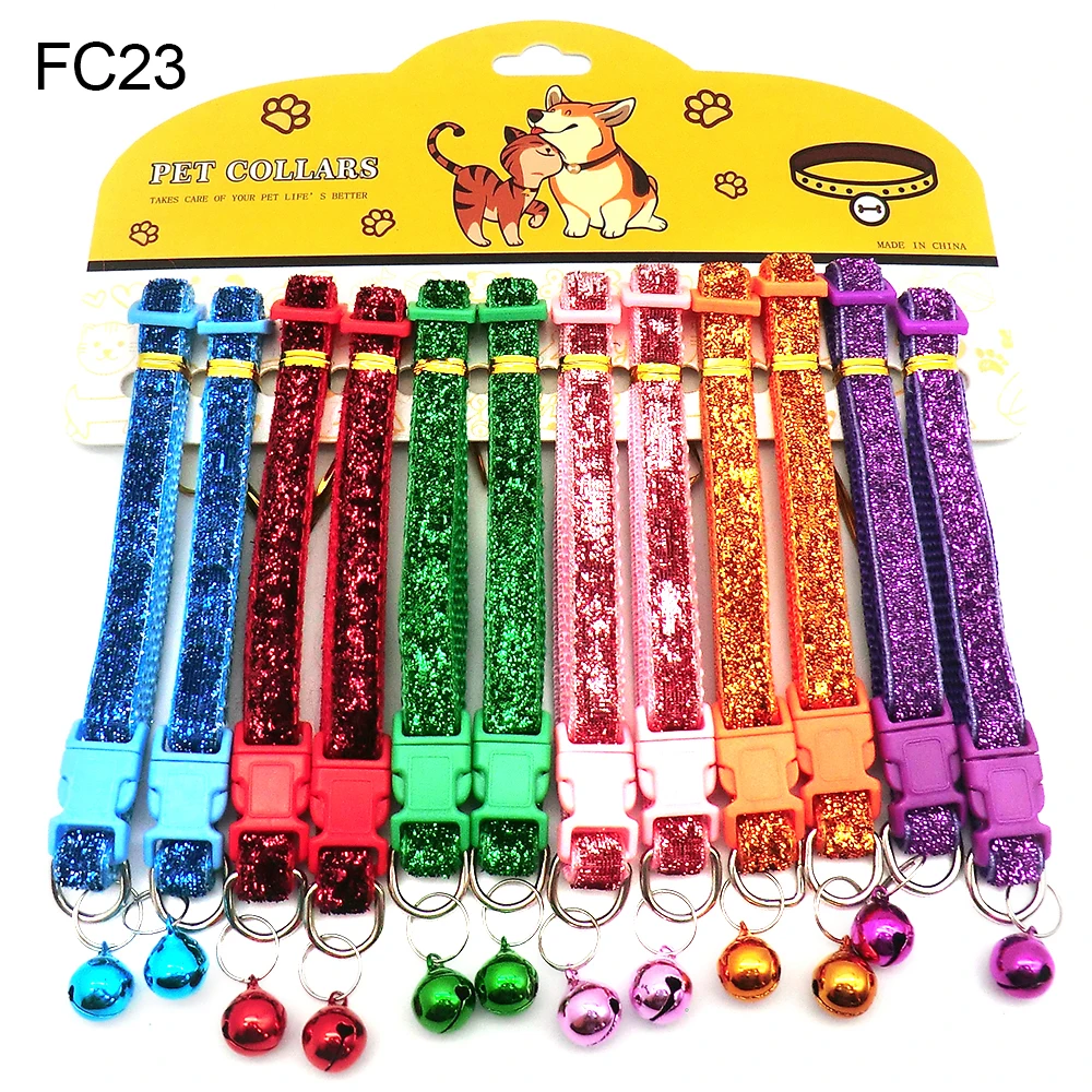 Cat & Dog Fashion Outdoor Collar with Bell Personality Cute Pet Collar Multi-Color (12PCS) 1005009584905522