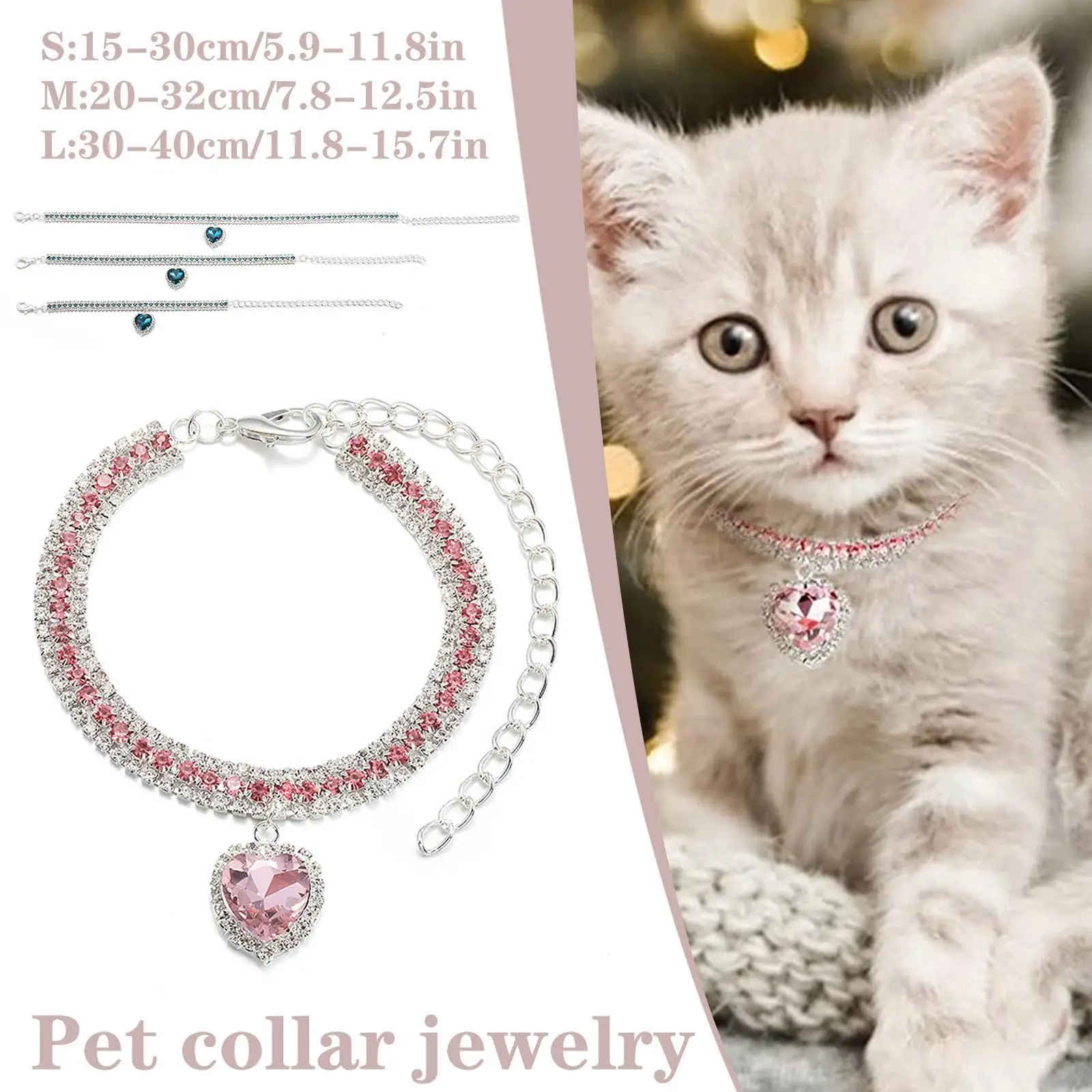 Cat Collar Rhinestone Diamond Collar Necklace For Kitten Jewelry Shiny Bling Puppy Doggy Pet 1005009587429812