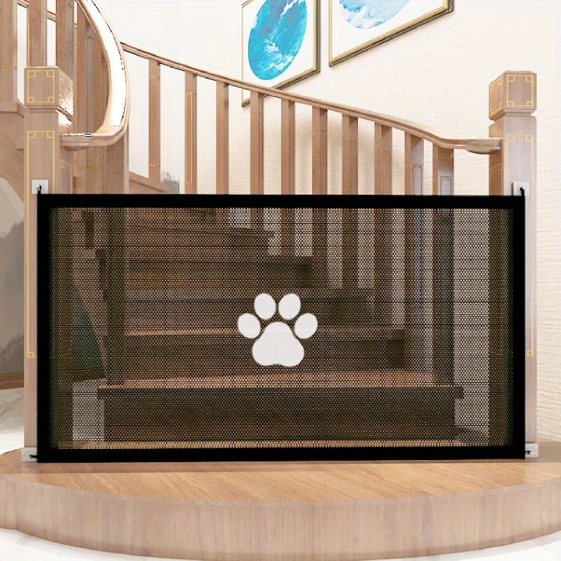 Dog Gate for Stairs, Pet House Screen Door with 4 Hooks, Indoor Safety Fence Barrier 1005009591586216