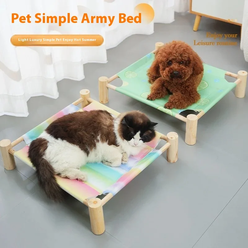 Summer Pet Ice Cushion Bed Dog Bed Cat Wooden Base Cooling Mat Comfortable Camp Bed for Pets 1005009593480988