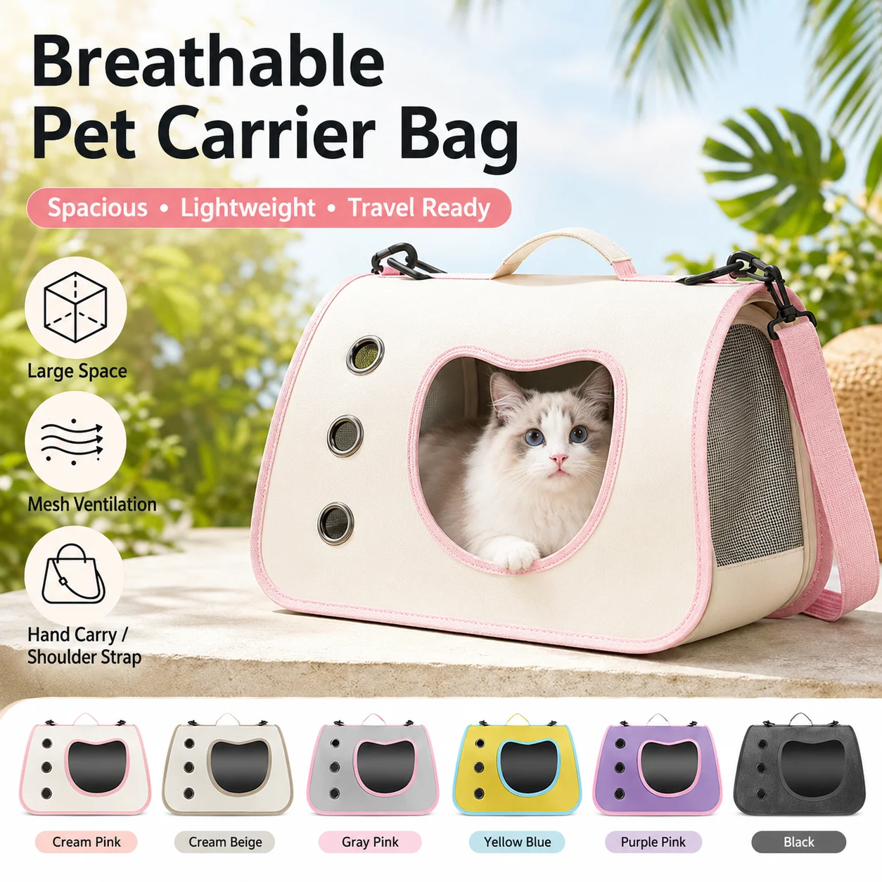 Foldable Pet Carrier Portable Cat Carrier 2025 New Model Breathable Cat Carrier Single-Shoulder 1005009599794765