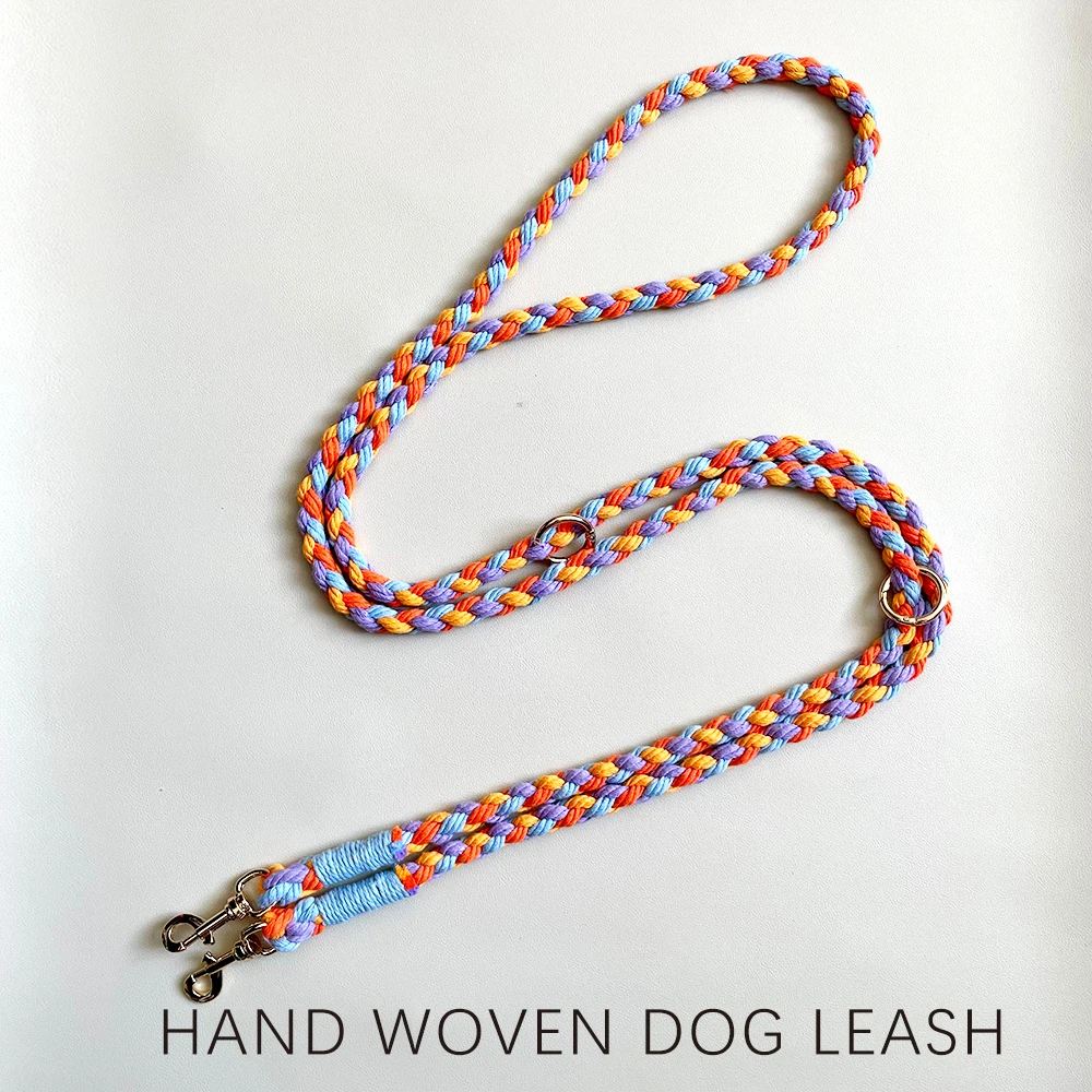 1pcs Hand Woven Dog Leash 210cm/250cm Dog Pet Towing Rope Guard Rope Pet Walking Training Leash 1005009603222508