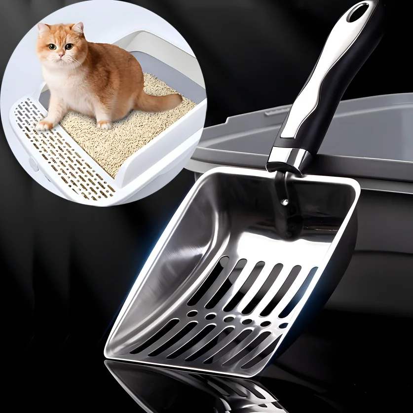 Stainless Steel Cat Litter Scoop with Long Handle-Quick-Sand Leakage Prevention 1005009603876871