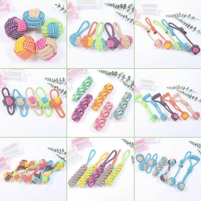 Pet Dog Toys for Large Small Dogs Toy Interactive Cotton Rope Mini Dog Toys Ball for Dogs 1005009605582113