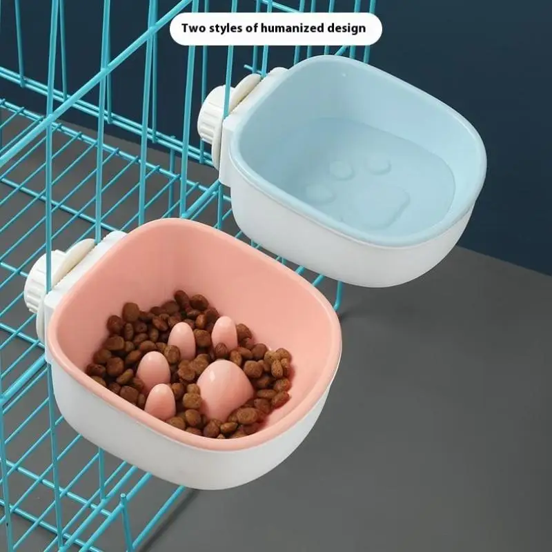 Pet Hanging Cage Anti Choking Prevention Bowl Square Slow Food Bowl Pet Kittens Puppies Feeding 1005009607794100
