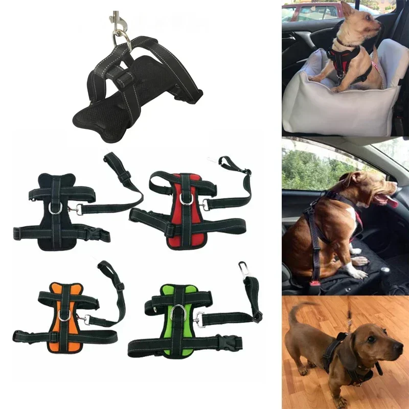 Dog Car Safety Chest Seat Belt Pet Harness Adjustable Vehicle Breathable Safe Dogs Belt Harness 1005009608161997