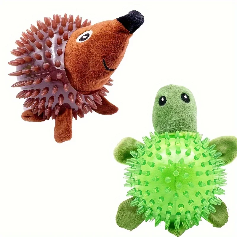 Durable Squeak Toys for Dogs, Turtle & Hedgehog Shapes, Thermoplastic Rubber 1005009609744852