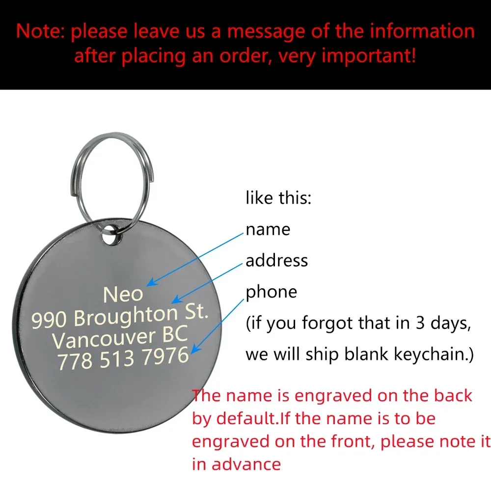 VIP Pets ID Tag Customizable Engraved for Dog Cat Bronze Nameplate Tags Personalized Address Number 1005009614294443