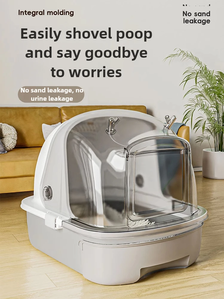 Fully Enclosed Cat Litter Box Large Drawer Style Flip Cover Lid Cat Toilet Odor Proof Kitten 1005009614488097