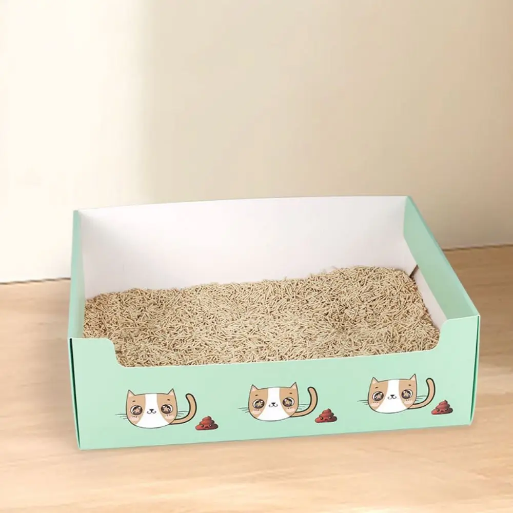 Portable Foldable Disposable Cat Litter Box Anti-splash Waterproof Cat Sand Box Large Space Paper 1005009615620226