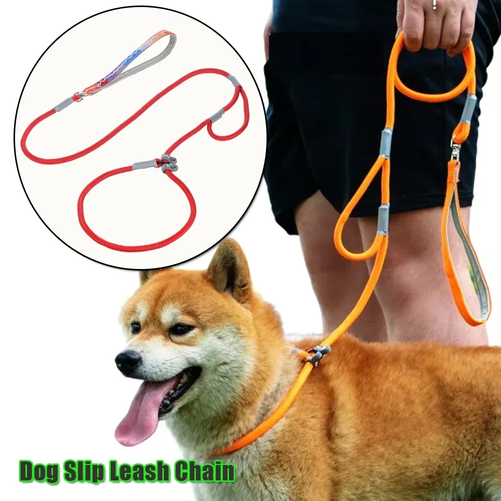 Military Grade Dog Leash Slip Chain Dual Handle Nylon Rope No Pull Training Lead Heavy Duty Pet 1005009615866019