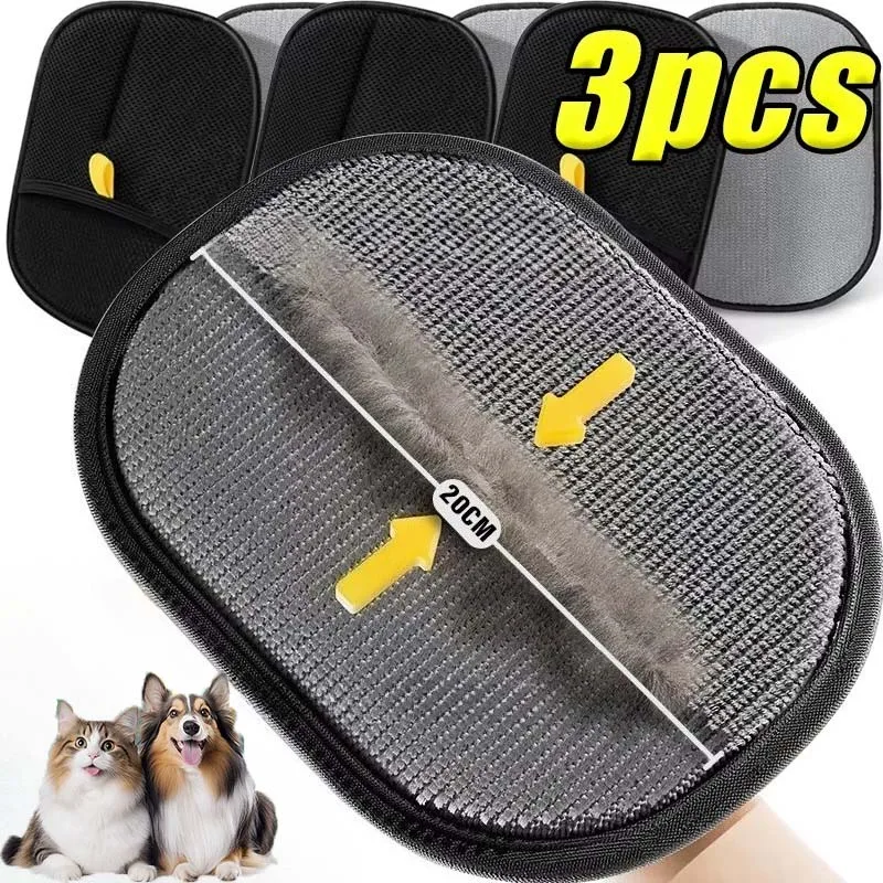 3pcs Pet Grooming Cleaning Glove Double-Sided Washing Dog Cat Glove Self Cleaning Hair Remover 1005009629303834