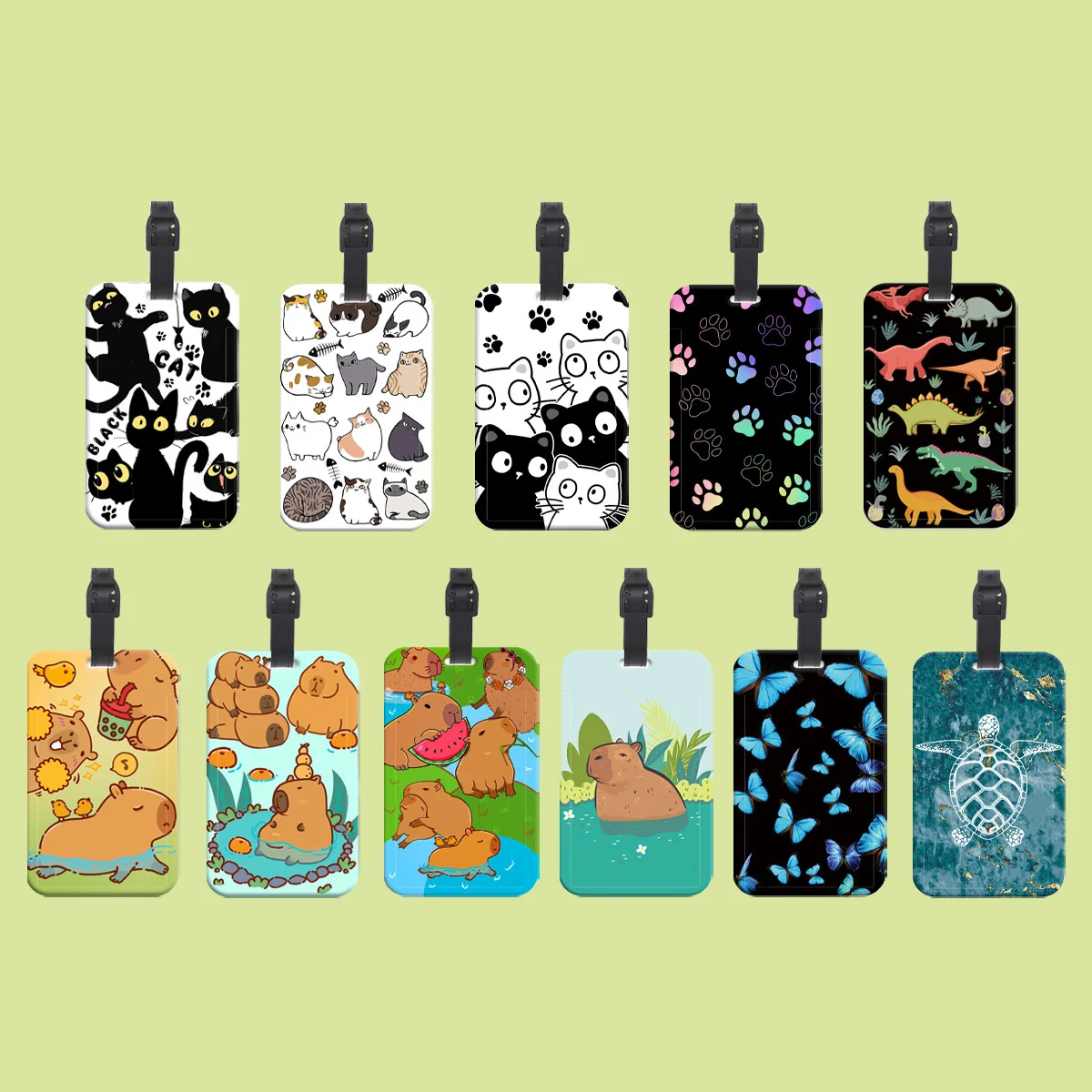 Cute Black Cats Travel Luggage Tags Suitcase Cartoon Animals ID Address Holder Baggage Boarding 1005009629556659
