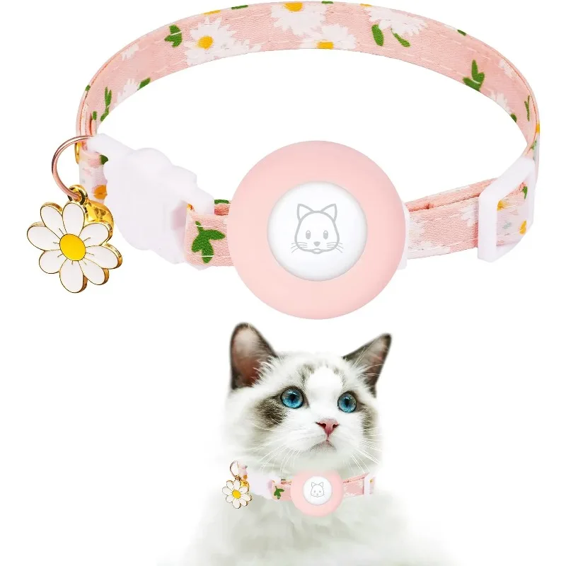 Airtag Case Cat Collar Kitten with Bells and Flower Charm Tracker Adjustable Collars for Kitties 1005009630080765