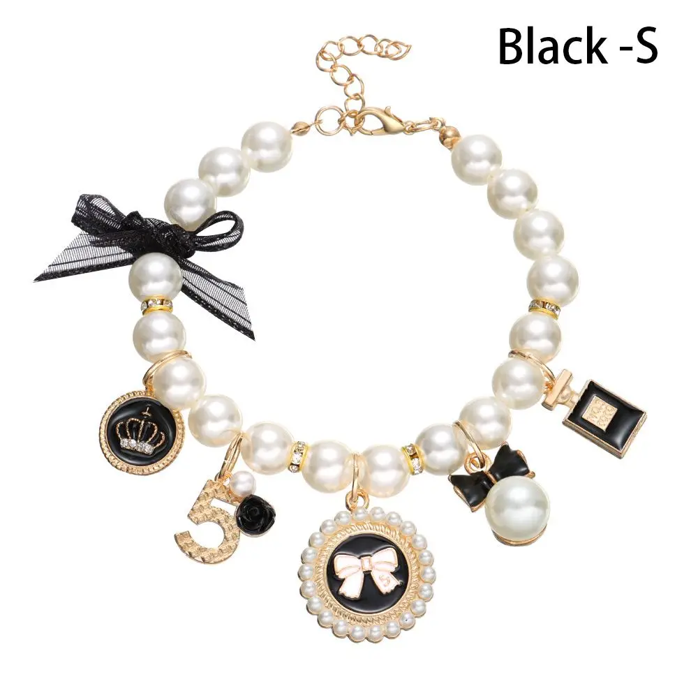 Pet Products Cat Jewelry Cute Collar Dog Cat Princess Bow Necklace Pet Pearl Collar Adjustable 1005009639208616