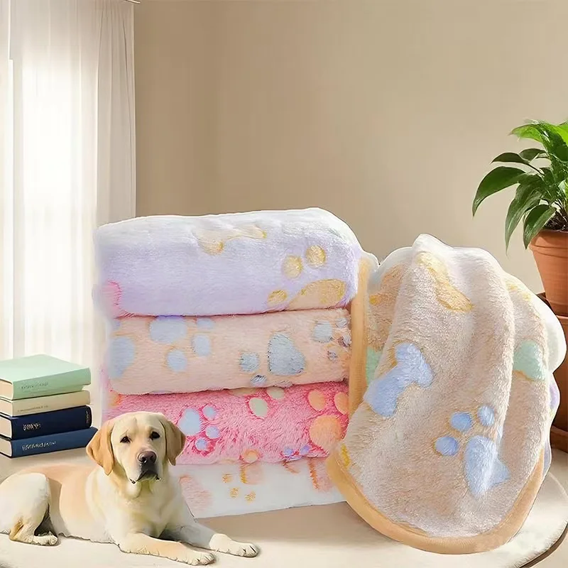 Soft Pet Blanket Winter Warm Dog Cat Mat Bed Dog Paw Print Sleeping Bed Mattress Cover Cushion 1005009639436681