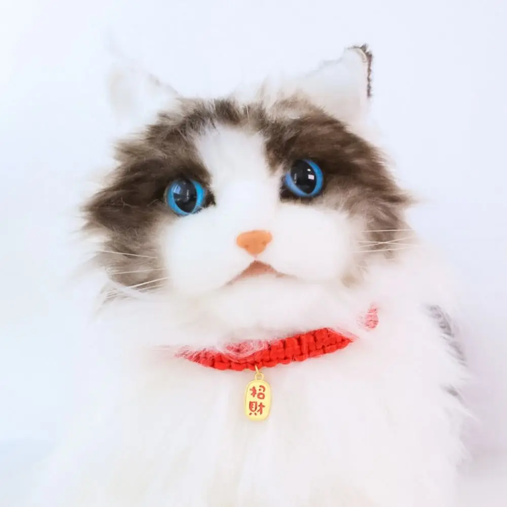 Traditional Red Rope Braided Cat Collar Chinese Style Lucky Bless Fortune Bell 1005009643936491