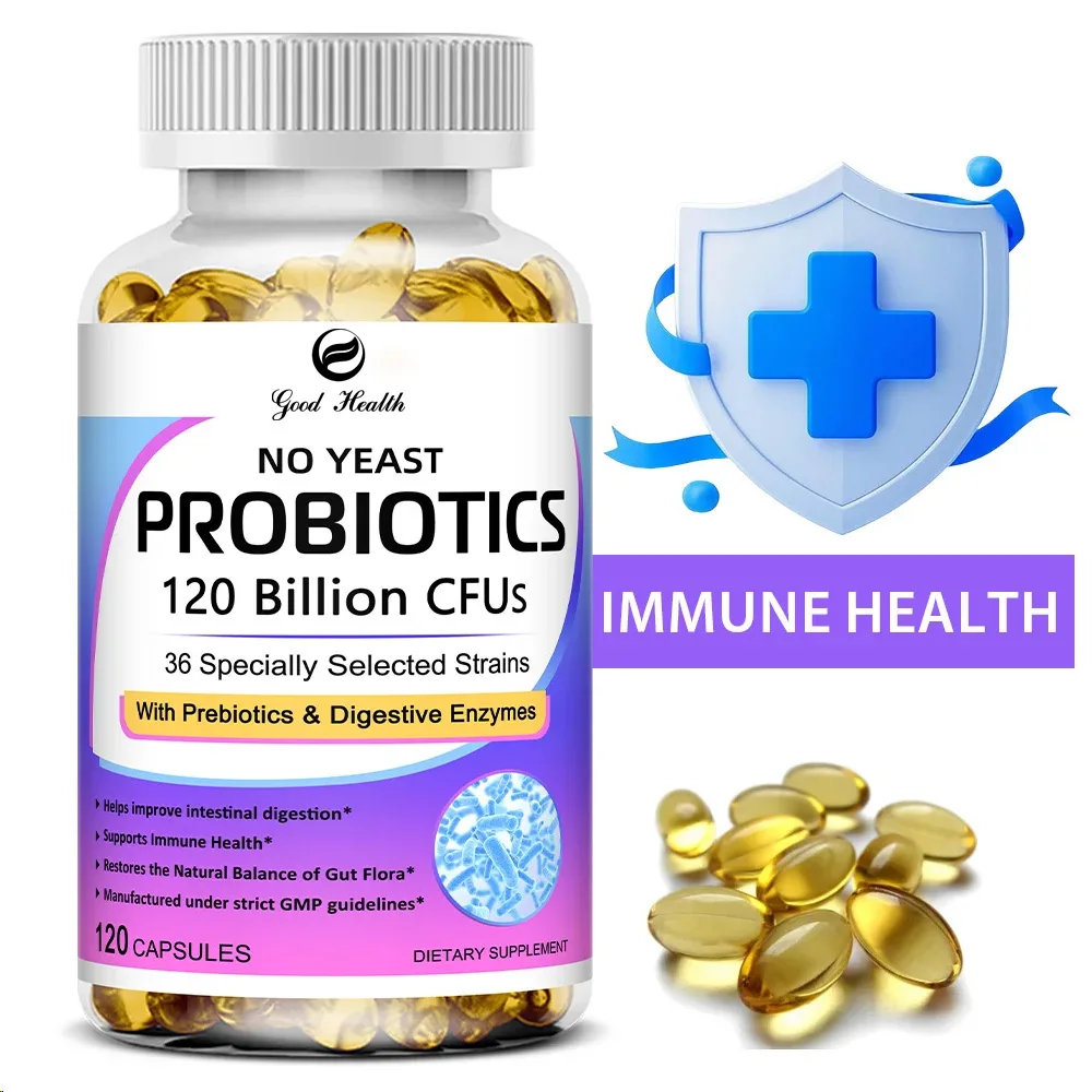 Probiotics 120 Billion Cfu 36 Strains Contains Prebiotics and Digestive Enzymes for Digestion 1005009646017247