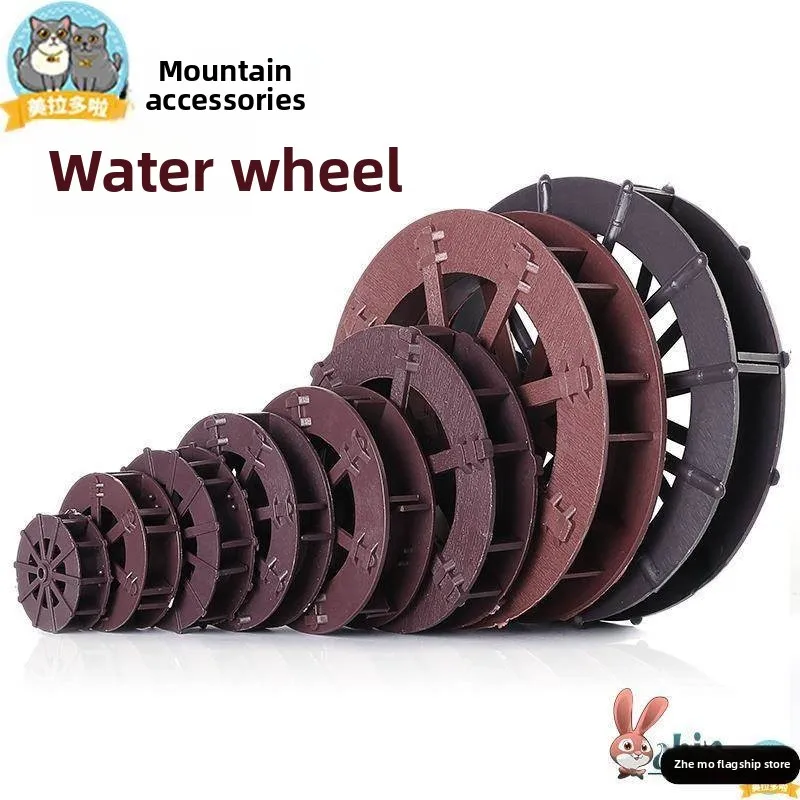 Plastic Ceramic Fish Tank Water Wheel Home Decorative Accessories Waterfall Fountain Landscape 1005009646416514