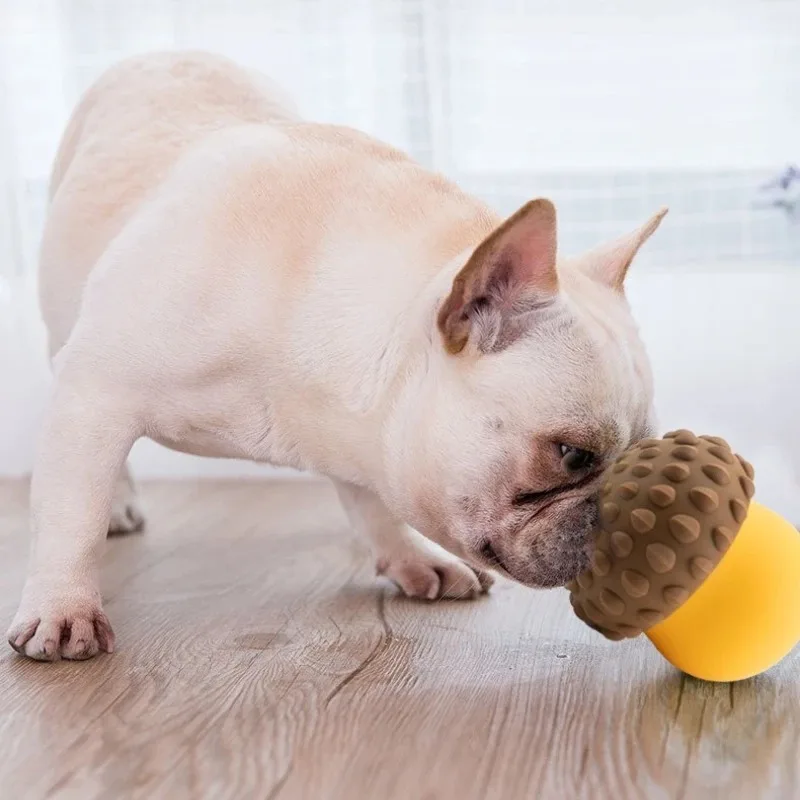 Dog Toys Leaking Food Ball Funny Interactive Pet Slow Feeder Bowl Puzzle Toy Pinecone Pet Tooth 1005009647089636