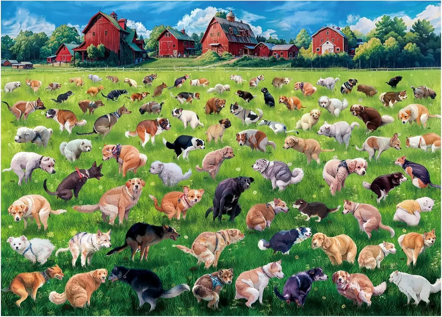 Adult Jigsaw Puzzle Dog Pooping 1000/500/300/120 Pieces Landscape Puzzle Birthday Gift Game Room 1005009650718308