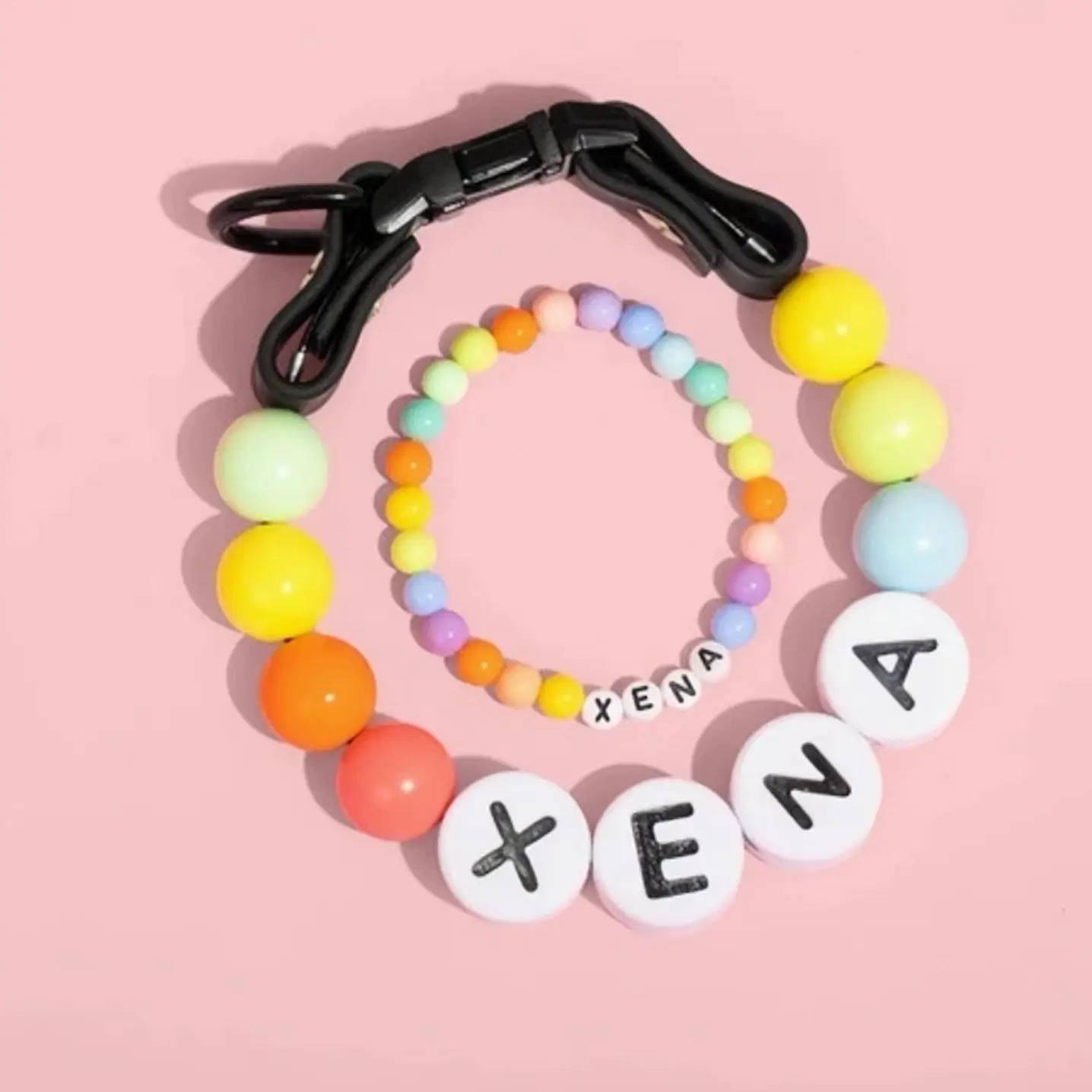 Pet Beaded Name Collar with Bracelet Set Custom Dog Beads DIY Name Dog Letter Necklace 1005009651071241
