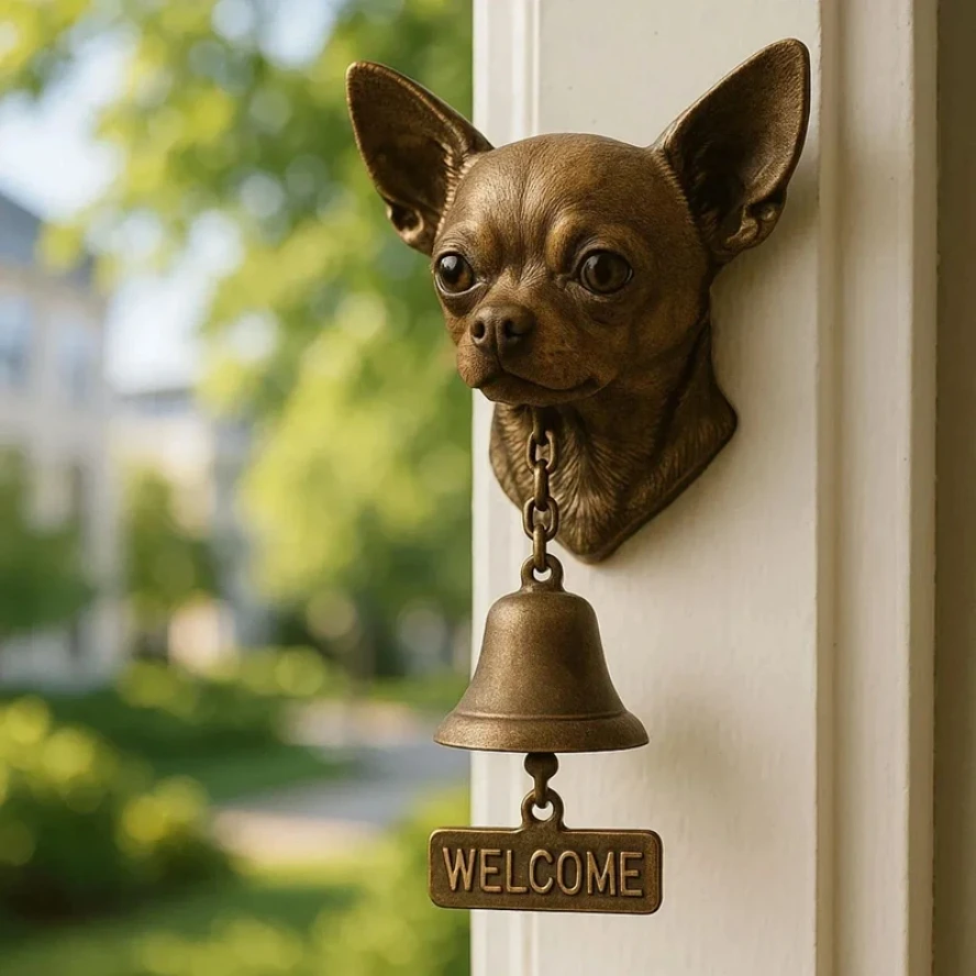 2025 New Dog Welcome Doorbell Vintage Bulldog Dobermann Bell Metal Shopkeeper Doorbell For Home 1005009651954608