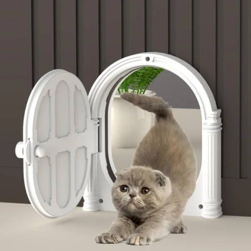 Indoor White Portable Cat Gates No Flap Interior Cat Door Controllable Sturdy Barrier Free Dog 1005009658848109