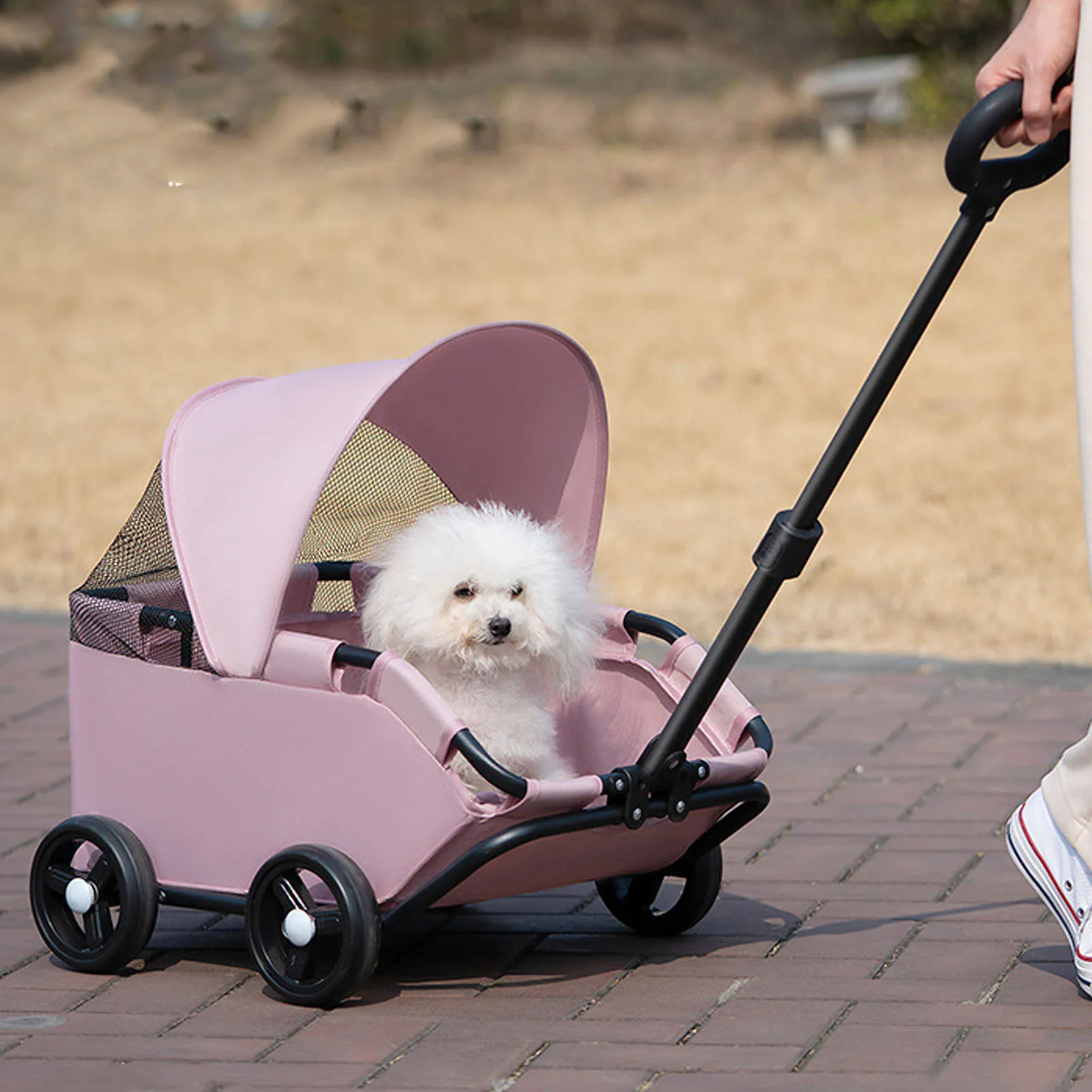 Multifunctional Pet Stroller with Canopy 4 Wheels Foldable Pet Strolling Cart for Small Dogs Cats 1005009658924982