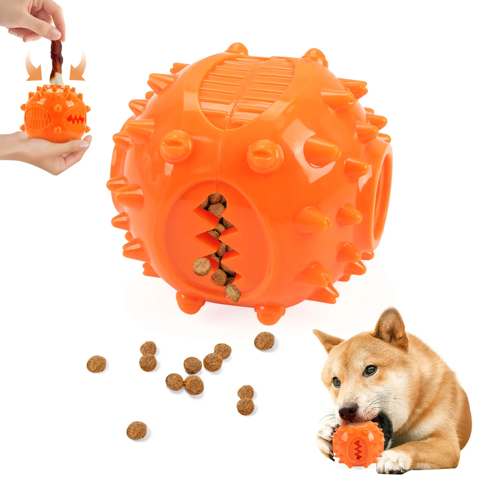 Dog Interactive Chew Treat Dispensing Ball, Self-Play, Boredom Relief, Bite-Resistant 1005009662218747