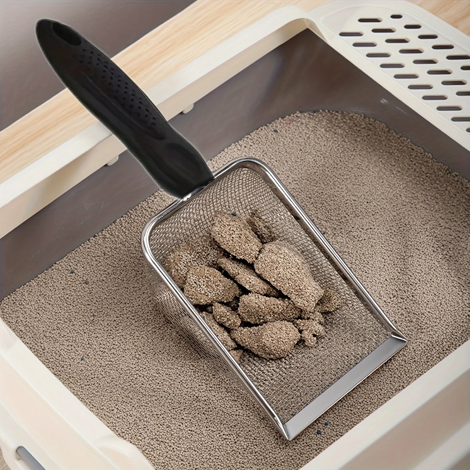 Durable Stainless Steel Cat Litter Scoop with Ergonomic Handle, Easy Clean 1005009662350473