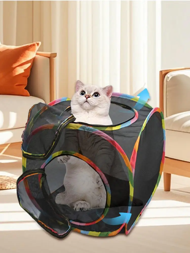 Cat Tent Cube Multi Shape Cat Tunnels Tents Cubes Mesh Foldable House Pet Cat Outdoor Play Cube 1005009662875747