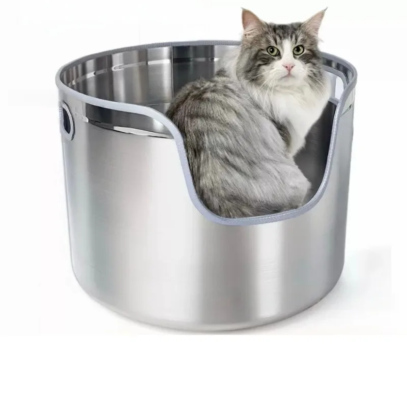 Stainless Steel Cat Litter Box Cat Toilet Litter Pet Cats Sandbox Self-cleaning Cats Supplies Sand 1005009664247896