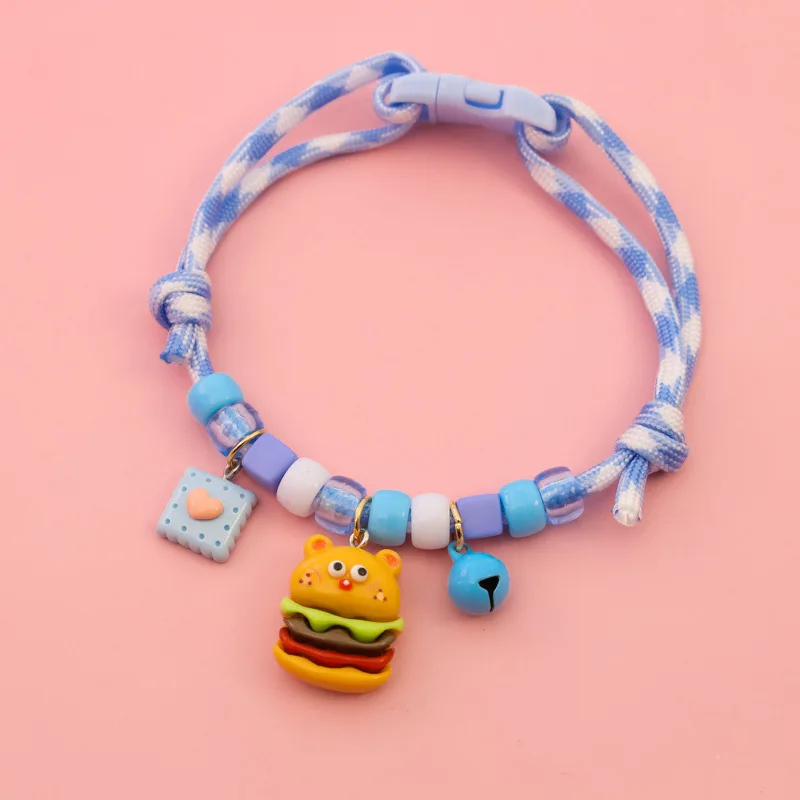Soft Pet Knit Necklace with Bell and Pendants Adjustable Cute Dog Cat Collar Reusable Pet Collar 1005009667799102