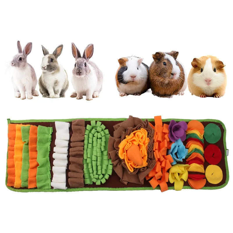 Calming Snuffle Mat for Small Pets Enrichment Foraging Pad for Rabbits, Guinea Pigs 1005009668782117