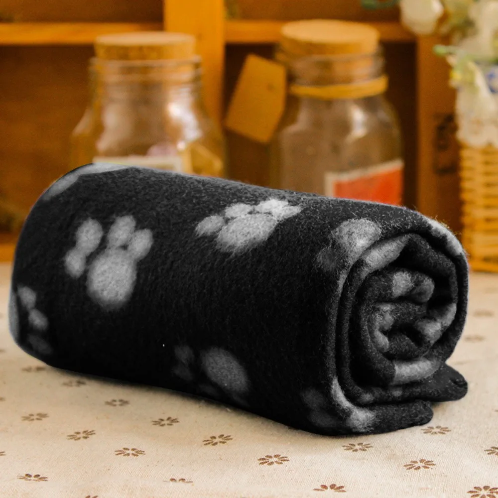 Cute Soft Fleece Pet Blanket Warm Comfortable Pet Supplies Double Sided Paw Print Plush Pet Mat for 1005009674194185