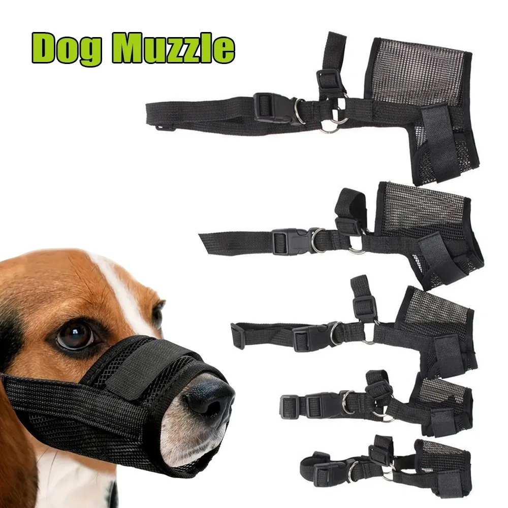 Dog Muzzle Anti Barking Adjustable Mesh Breathable Mouth Cover for Small Large Dogs Nylon Pet Teeth 1005009675178438