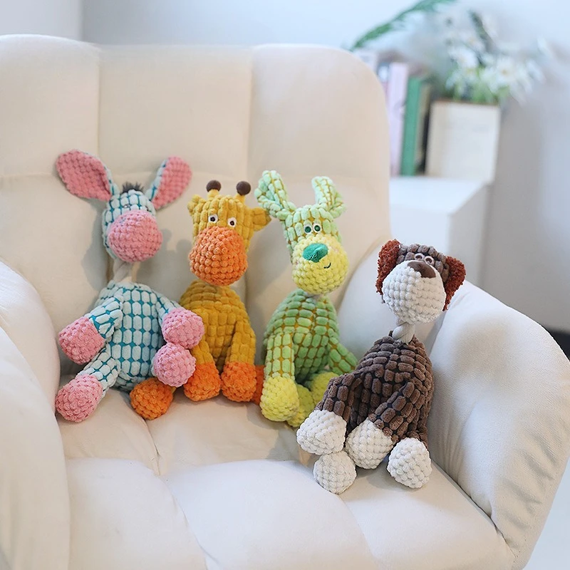 Cute Dog Toys for Small Large Dogs Animal Plush Dog Squeaky Toy Puppy Chew Toys Bite Resistant Pet 1005009675666187