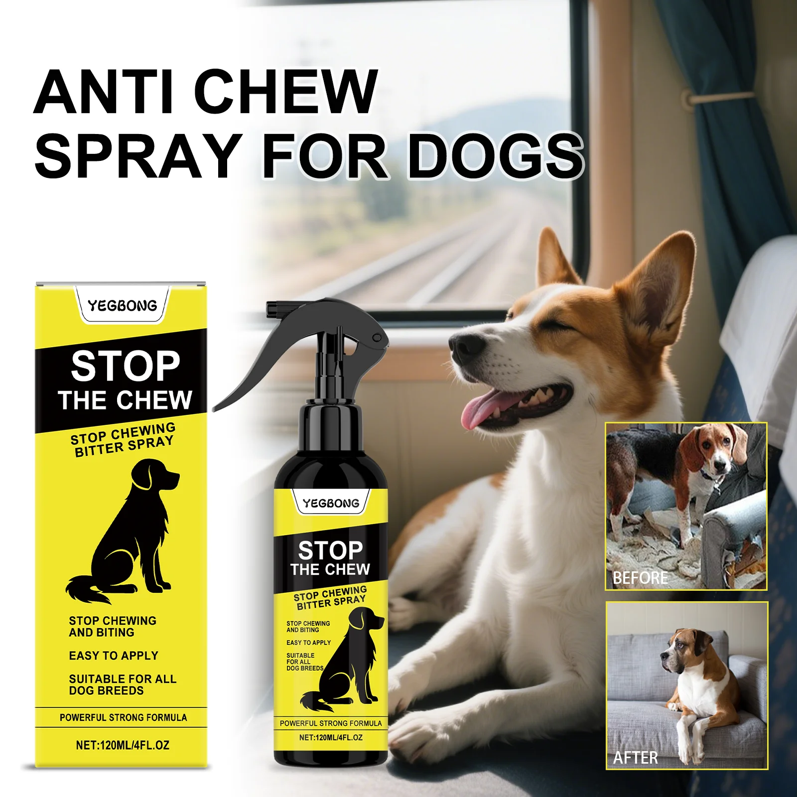 Anti Chew Spray for Dogs 120ml Training Aid to Discourage Biting Scratching Safe Deterrent for 1005009676462168