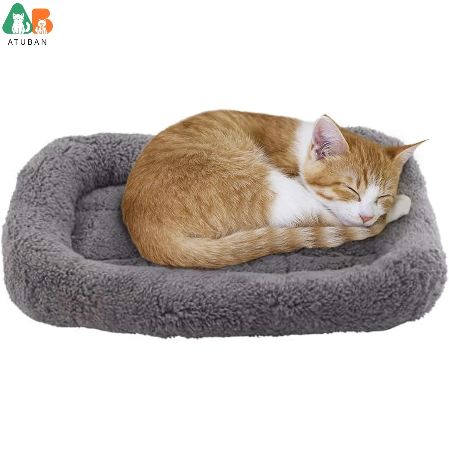 ATUBAN Cat Beds for Indoor Cats, Dog Bed Curl Sleep Plush Cushion Pillow 1005009676965062