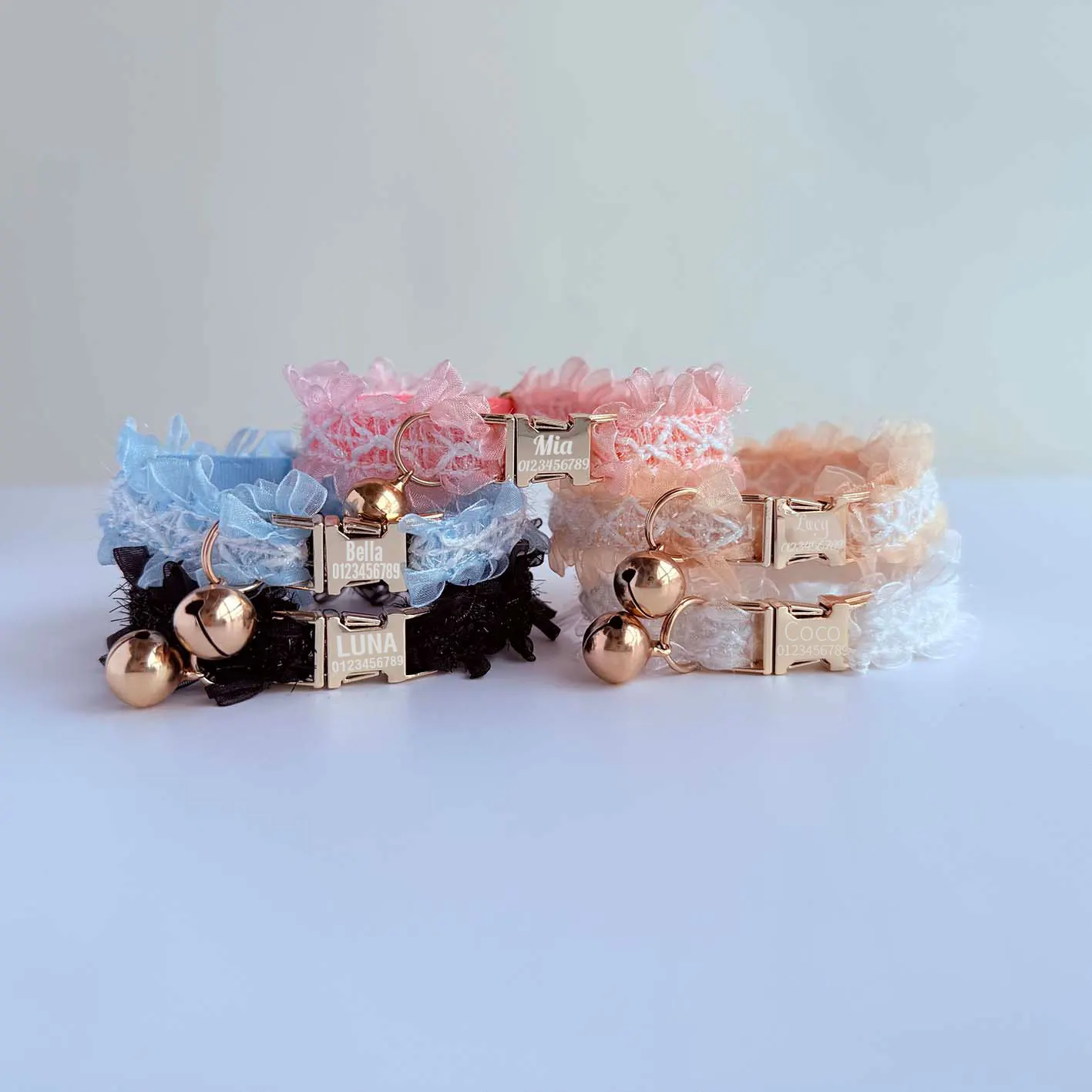 Personalized Name Lace Cat Collar Safe Fashionable Adjustable Kitten Collar with Breakaway Buckle 1005009684599275
