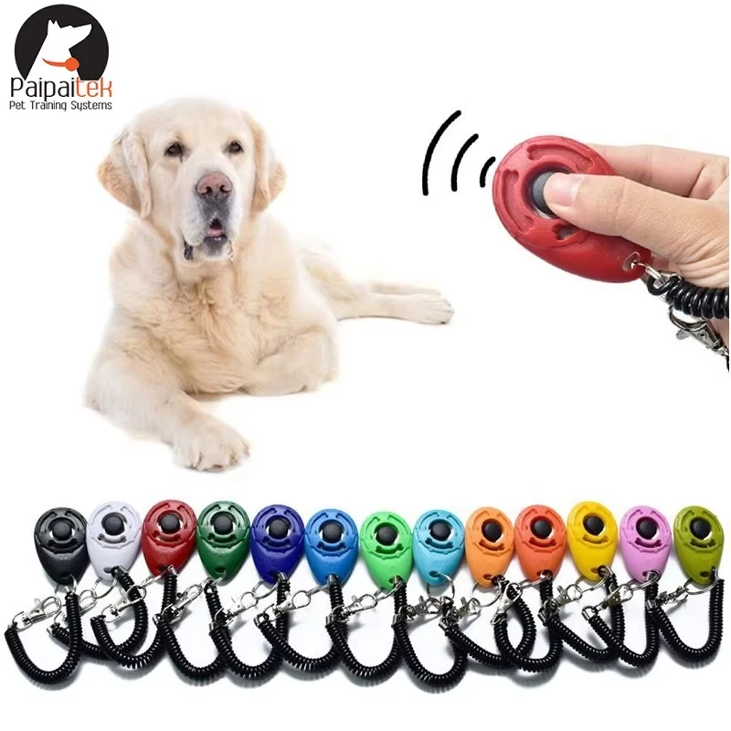 Dog Training Clicker Aid Adjustable WristStrap Sound Plastic Pet Cat Click Trainer Key Chain Dog 1005009691762897