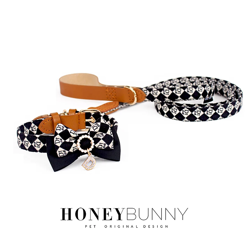 Fashion Bowknot Dog Collar Leash Set Pet Accessories Adjustable Bow Tie Cat Collar Teddy Bichon Pet 1005009704819073