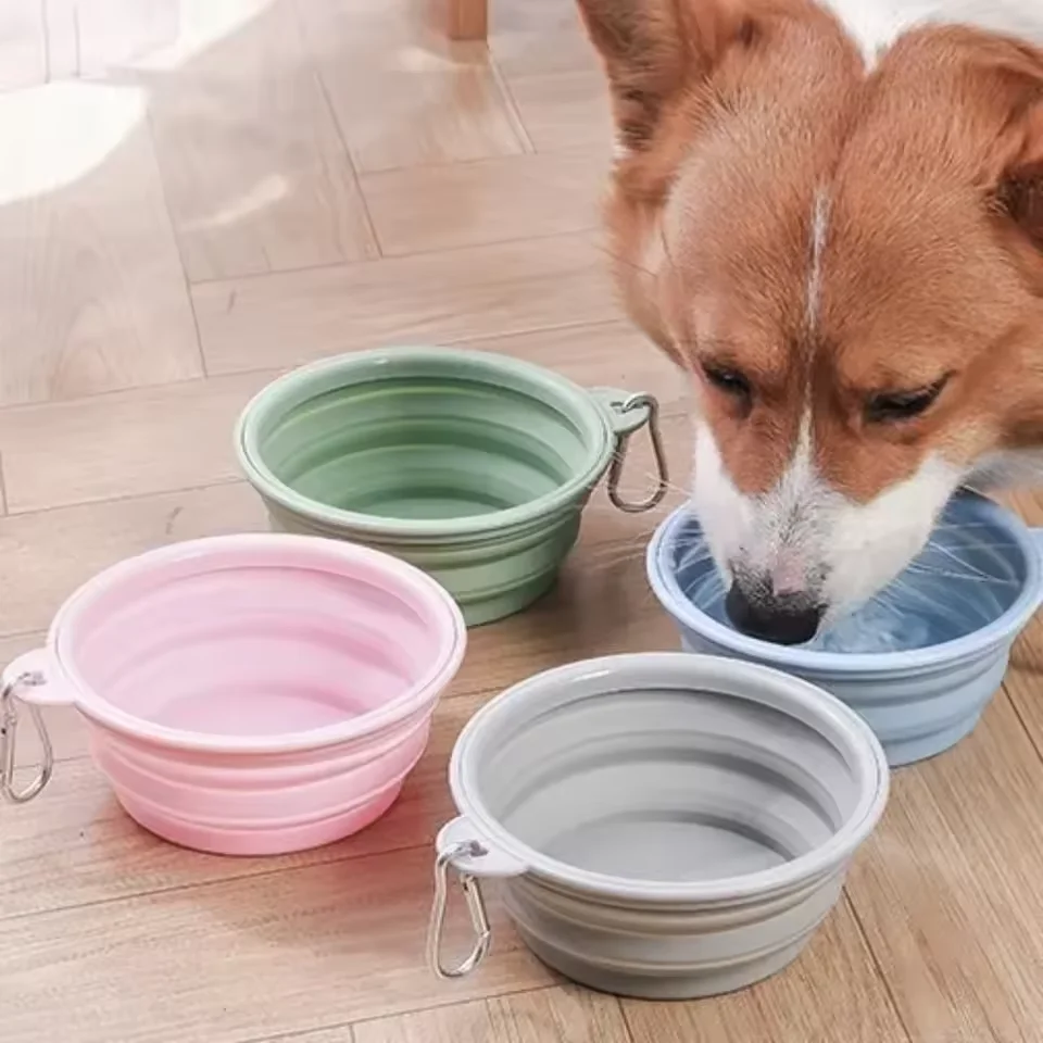 Foldable Silicone Dog Bowl Pet Outdoor Travel Portable Folding Cat Food Water Large Capacity 1005009705034096
